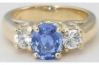 Natural blue sapphire ring in 14k yellow gold