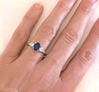 Three stone Blue and White Sapphire Ring