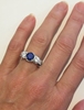 2.18 ctw Blue and White Sapphire Ring and Band in 18k white gold (Ring Set) - SSR-5925