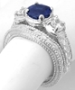 Natural Sapphire Engagement Ring Set