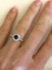 Bridal Set: 1.44 ctw Round Cut Sapphire and Diamond Ring in 14k white gold with Matching 0.18 ctw Diamond Band in 14k white gold - SSR-5926
