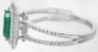 Genuine Emerald Ring - Double Diamond Halo in white gold