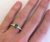 Oval Emerald Ring - 3 Stone Ring in 14k white gold