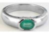 Solitaire Emerald Ring in White Gold