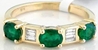 Natural Emerald Ring - Emerald and Baguette Diamond Anniversary Band