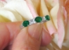 Natural Oval Emerald and Baguette Diamond Ring in 14k white gold