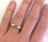 Real Oval Emerald Ring in 14k yellow gold - East West