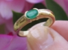 Natural Emerald Band Ring - East West Set Oval Emerald Solitaire Ring in solid 14k white gold for sale