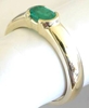 Genuine Oval Emerald Ring in 14k yellow gold - East West Set