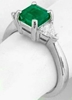 Genuine Colombian Emerald Ring with Trillion Diamonds in White Gold