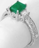 Natural Emerald and Baguette Diamond Ring