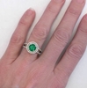 Emerald Ring - Natural Round Emerald in White Gold