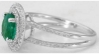 Emerald Ring - Genuine Round Emerald with Double Diamond Halo