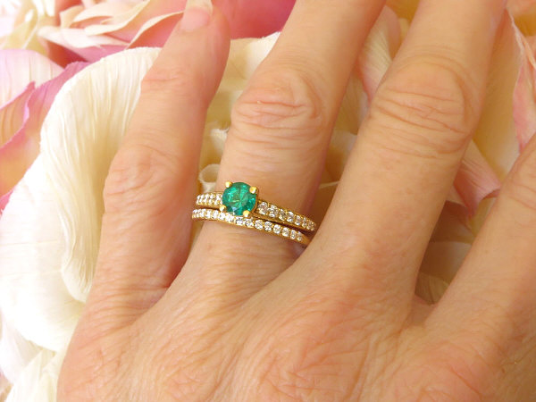 Vintage Emerald & Diamond Wedding Set | 14kt White Gold – Burton's Gems and  Opals
