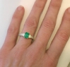 Emerald Ring with Baguette Diamonds in 14k white gold