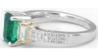 Genuine Emerald Ring with Baguette Diamonds in 14k white gold