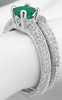 Emerald and Diamond Engagement Ring and Band in 14k white gold