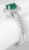 Genuine Emerald Engagement Ring with Matching Diamond Wedding Band in 14k white gold