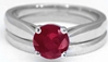 Natural Ruby Solitaire Engagement Ring Set