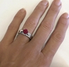 Ruby Engagement Ring Set - Natural Solitaire in 14k white gold