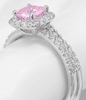 Untreated Pink Sapphire Engagement Ring Set with Cushion Sapphire in 14k white gold setting