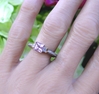 Platinum Light Pink Sapphire Wedding Ring with Princess Cut Diamonds- Antique Style Design for sale