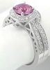 Natural Round Pink Sapphire Engagement Ring with Matching Diamond Band in white gold