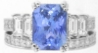 Ceylon Blue Sapphire and Diamond Engagement Ring in 18k white gold