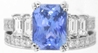 Ceylon Blue Sapphire and Diamond Engagement Ring in 18k white gold