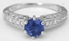 Round Blue Sapphire Engagement Set