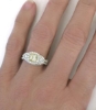 Natural Radiant Cut Yellow Sapphire and Diamond Engagement Ring and Band Set