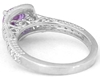 Genuine Purple Sapphire Ring - Untreated Natural Cushion Cut Sapphire with Diamond Halo in 14k white gold
