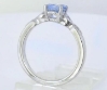 Petite Ceylon Round Natural Periwinkle Blue Sapphire and Diamond Ring in 14k white gold, Antique styled