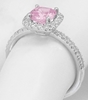Light Pink Sapphire Ring with Untreated Cushion Sapphire in 14k white gold setting