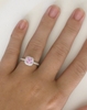 Light Pink Sapphire Ring with Untreated Cushion Sapphire set with Diamond Halo
