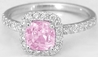 Untreated Light Pink Sapphire Ring with Cushion Sapphire in 14k white gold