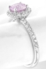 Genuine Pink Sapphire Ring with Diamonds - White Gold