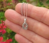 Oval Light Pink Natural Sapphire and Real Diamond Pendant in 14k white gold