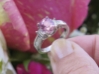 Platinum Cushion Cut Natural Pink Sapphire Wedding Ring with Baguette Diamonds for sale
