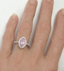 Marquise Pink Sapphire Diamond Halo Ring - Pink Diamond Alternative