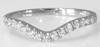Contoured Real Diamond Engagement Band in solid 14k white gold