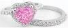 Heart Pink Sapphire Engagement Ring and Band in 14k white gold