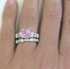Pink Sapphire Engagement Ring and Wedding Ring