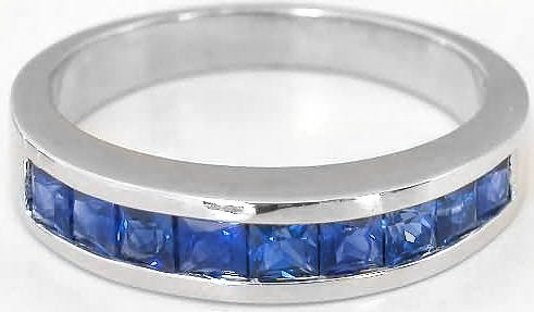 Rare Princess Cut Sapphire Diamond Ring 14KWG 1.29 ctw - Simply Sapphires