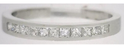 Princess cut natural sapphire ring in 14k white gold
