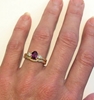 Magenta Sapphire Engagement Ring and Band