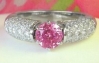 Pink Sapphire Engagement Ring with Pave Diamonds