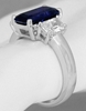 Natural Unheated Blue Sapphire and White Sapphire Ring in 14k white gold
