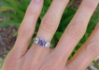 Unheated Ceylon purple sapphire with white sapphire accents