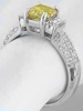 2.47 ctw Unheated Radiant Cut Bright Yellow Sapphire and Diamond Ring in 18k gold